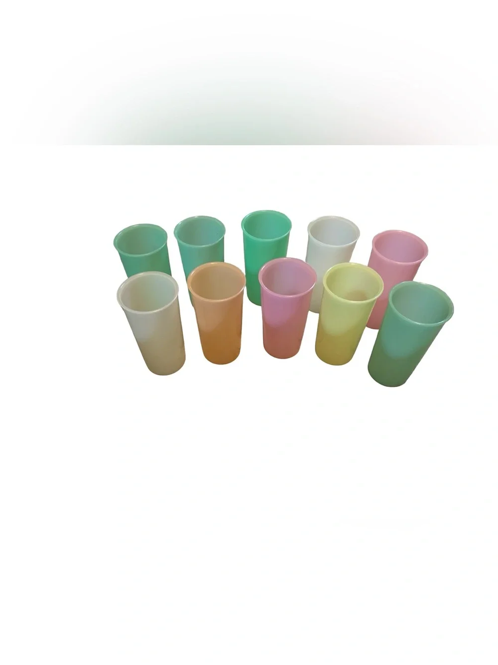 Vintage Tupperware Pastel Stackable Tumblers Cups Juice Cups #117 Lot Of 10